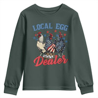 Funny Local Egg Dealer Youth Sweatshirt Egg Farmer American Flag Chicken Easter