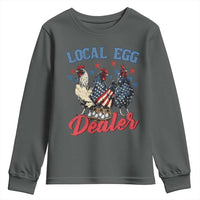 Funny Local Egg Dealer Youth Sweatshirt Egg Farmer American Flag Chicken Easter