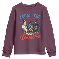 Funny Local Egg Dealer Youth Sweatshirt Egg Farmer American Flag Chicken Easter