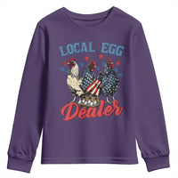 Funny Local Egg Dealer Youth Sweatshirt Egg Farmer American Flag Chicken Easter