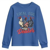 Funny Local Egg Dealer Youth Sweatshirt Egg Farmer American Flag Chicken Easter