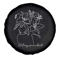Funny Not My President Spare Tire Cover Liberal Floral Woman Face