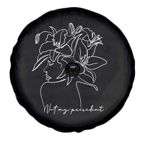 Funny Not My President Spare Tire Cover Liberal Floral Woman Face