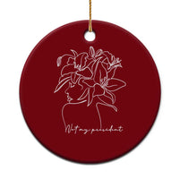 Funny Not My President Ceramic Ornament Liberal Floral Woman Face - Wonder Print Shop