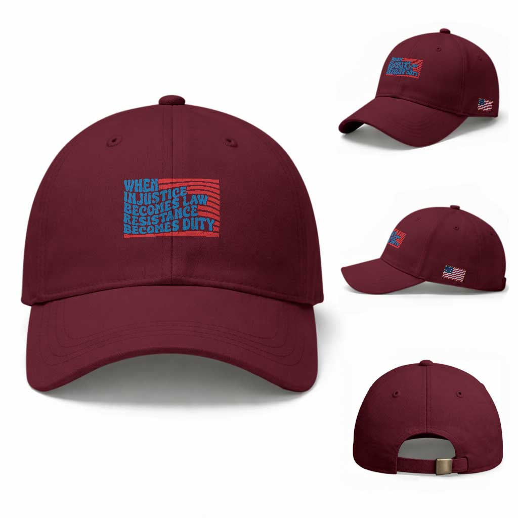 When Injustice Becomes Law Resistance Becomes Duty Baseball Cap Thomas Jefferson Quotes