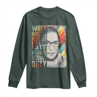 When Injustice Becomes Law Resistance Becomes Duty Long Sleeve Shirt RBG Quote