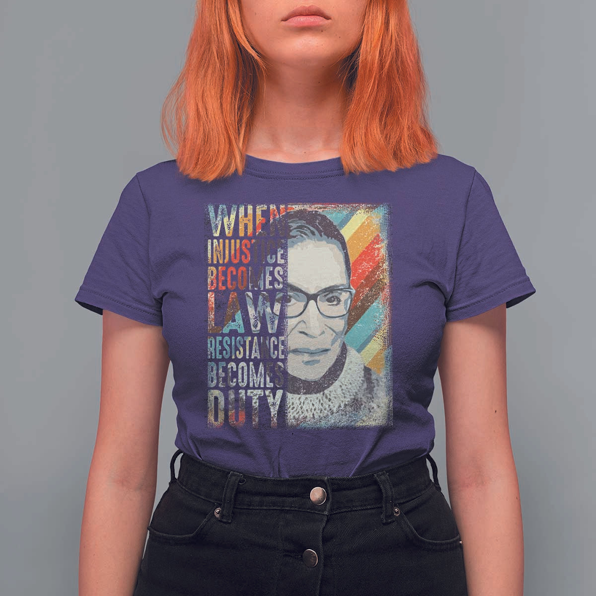 When Injustice Becomes Law Resistance Becomes Duty T Shirt For Women RBG Quote
