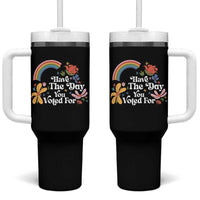 Have The Day You Voted For Tumbler With Handle Retro Rainbow