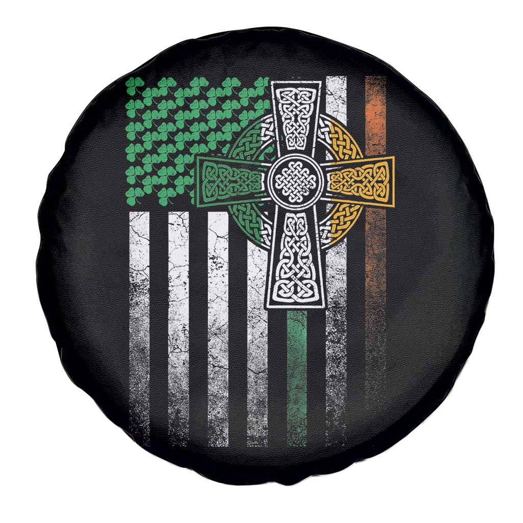 Irish Pride Spare Tire Cover American Flag Celtic Cross Shamrock St Patrick's Day