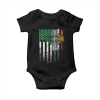 Irish Pride Baby Onesie American Flag Celtic Cross Shamrock St Patrick's Day