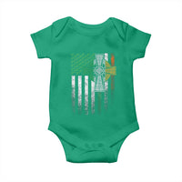 Irish Pride Baby Onesie American Flag Celtic Cross Shamrock St Patrick's Day
