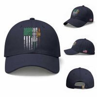 Irish Pride Baseball Cap American Flag Celtic Cross Shamrock St Patrick's Day