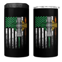 Irish Pride 4 in 1 Can Cooler Tumbler American Flag Celtic Cross Shamrock St Patrick's Day