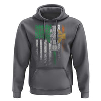 Irish Pride Hoodie American Flag Celtic Cross Shamrock St Patrick's Day