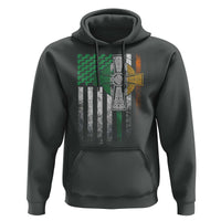 Irish Pride Hoodie American Flag Celtic Cross Shamrock St Patrick's Day