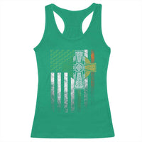 Irish Pride Racerback Tank Top American Flag Celtic Cross Shamrock St Patrick's Day