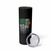 Irish Pride Skinny Tumbler American Flag Celtic Cross Shamrock St Patrick's Day
