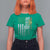 Irish Pride T Shirt For Women American Flag Celtic Cross Shamrock St Patrick's Day