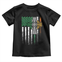 Irish Pride Toddler T Shirt American Flag Celtic Cross Shamrock St Patrick's Day