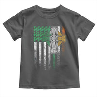 Irish Pride Toddler T Shirt American Flag Celtic Cross Shamrock St Patrick's Day