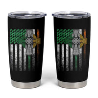 Irish Pride Tumbler Cup American Flag Celtic Cross Shamrock St Patrick's Day