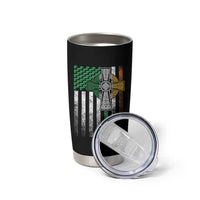Irish Pride Tumbler Cup American Flag Celtic Cross Shamrock St Patrick's Day