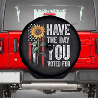 Have The Day You Voted For Spare Tire Cover Vintage American Flag Sunflower