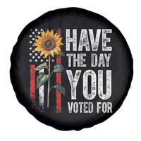 Have The Day You Voted For Spare Tire Cover Vintage American Flag Sunflower