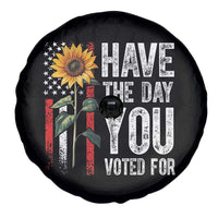 Have The Day You Voted For Spare Tire Cover Vintage American Flag Sunflower