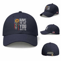 Have The Day You Voted For Baseball Cap Vintage American Flag Sunflower