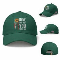 Have The Day You Voted For Baseball Cap Vintage American Flag Sunflower