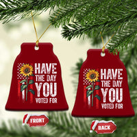 Have The Day You Voted For Ceramic Ornament Vintage American Flag Sunflower - Wonder Print Shop