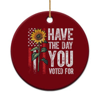 Have The Day You Voted For Ceramic Ornament Vintage American Flag Sunflower - Wonder Print Shop