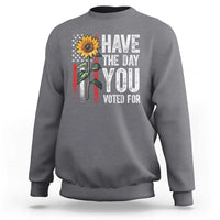 Have The Day You Voted For Sweatshirt Vintage American Flag Sunflower