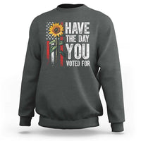 Have The Day You Voted For Sweatshirt Vintage American Flag Sunflower