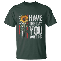 Have The Day You Voted For T Shirt Vintage American Flag Sunflower
