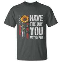 Have The Day You Voted For T Shirt Vintage American Flag Sunflower