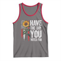 Have The Day You Voted For Tank Top Vintage American Flag Sunflower
