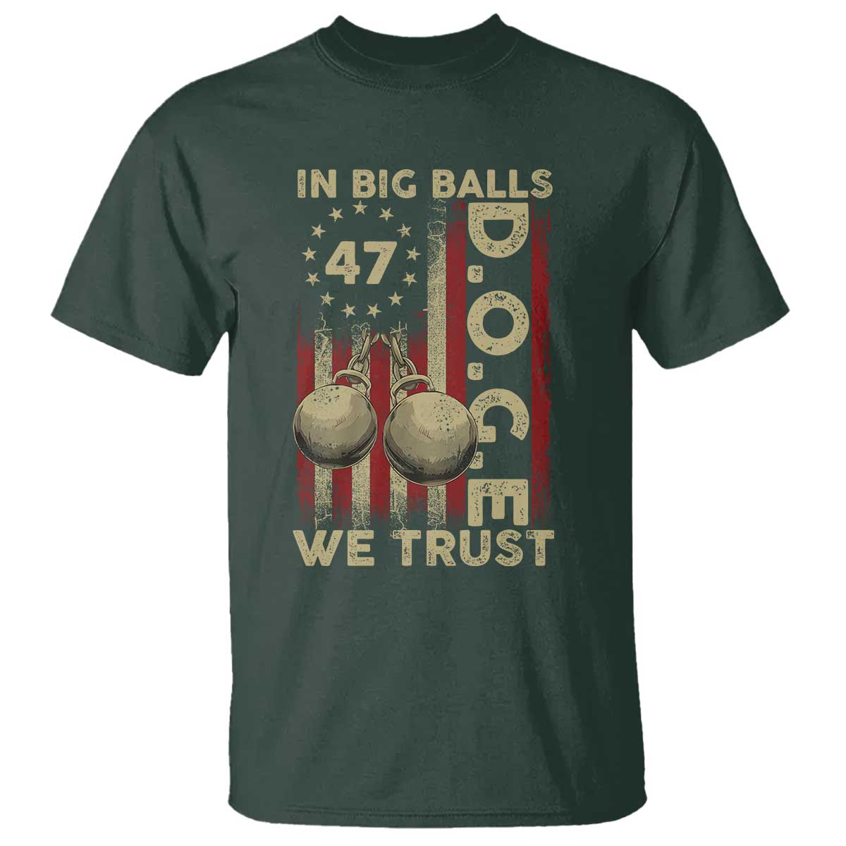 DOGE In Big Balls We Trust 2025 T Shirt Vintage Betsy Ross Flag