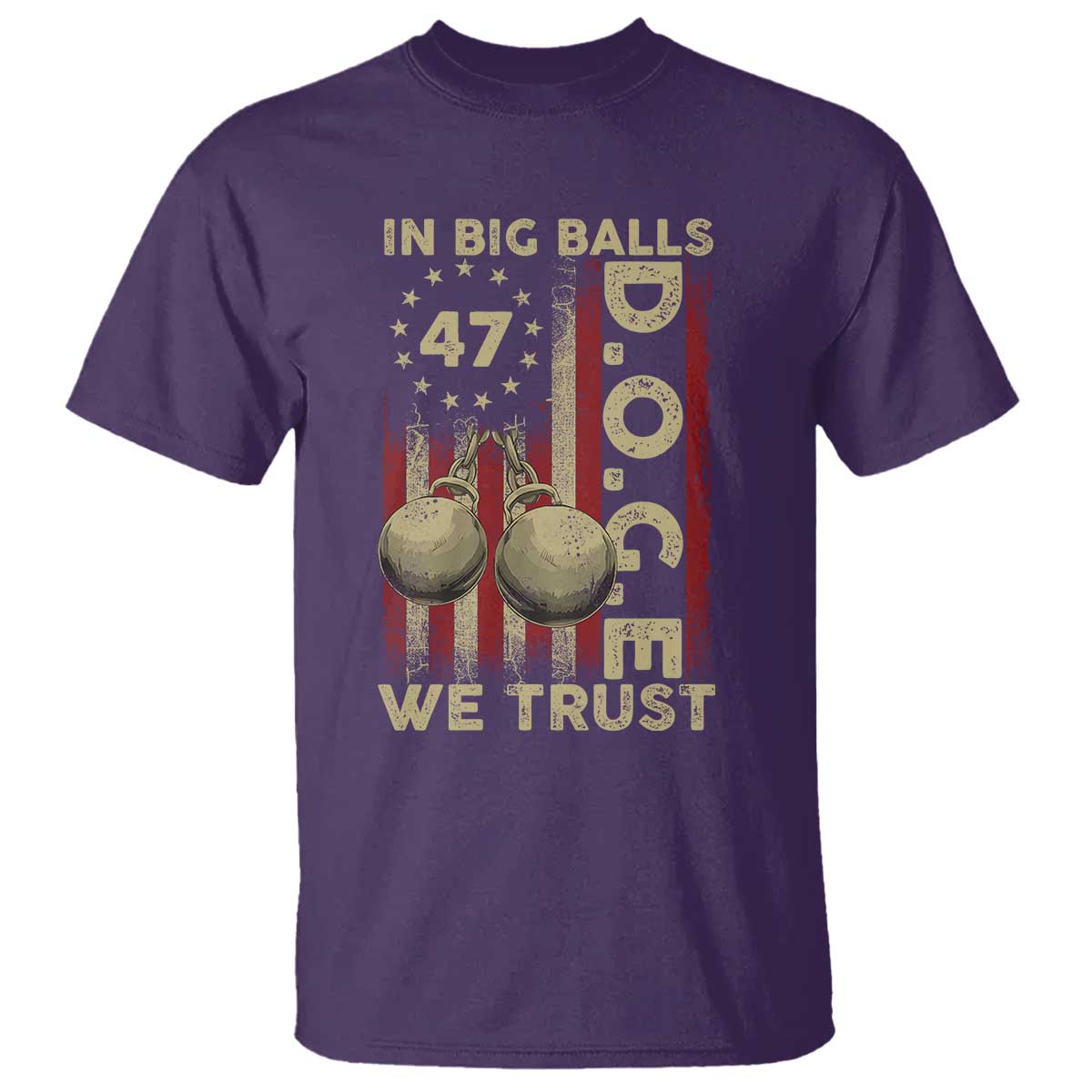 DOGE In Big Balls We Trust 2025 T Shirt Vintage Betsy Ross Flag