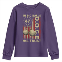 DOGE In Big Balls We Trust 2025 Youth Sweatshirt Vintage Betsy Ross Flag
