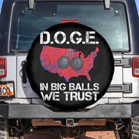 DOGE In Big Balls We Trust 2025 Spare Tire Cover Vintage American Map