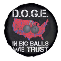 DOGE In Big Balls We Trust 2025 Spare Tire Cover Vintage American Map