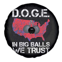 DOGE In Big Balls We Trust 2025 Spare Tire Cover Vintage American Map