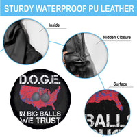 DOGE In Big Balls We Trust 2025 Spare Tire Cover Vintage American Map
