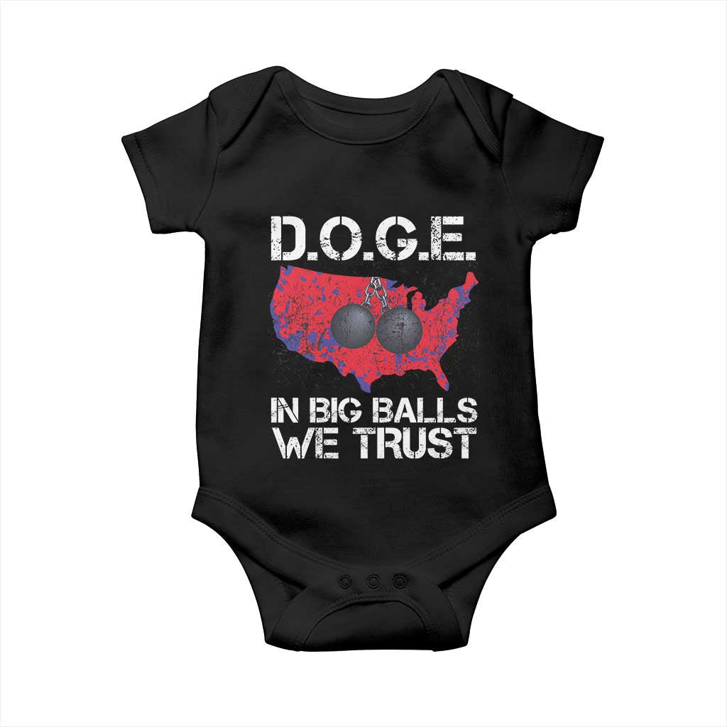 DOGE In Big Balls We Trust 2025 Baby Onesie Vintage American Map