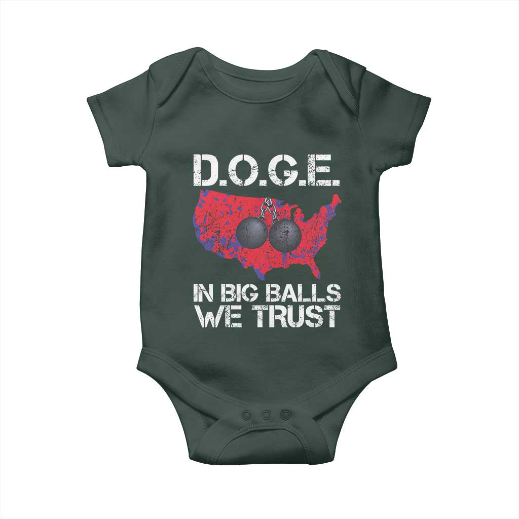 DOGE In Big Balls We Trust 2025 Baby Onesie Vintage American Map