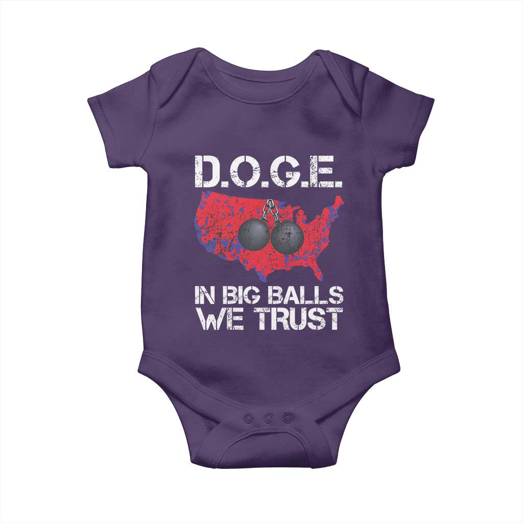 DOGE In Big Balls We Trust 2025 Baby Onesie Vintage American Map