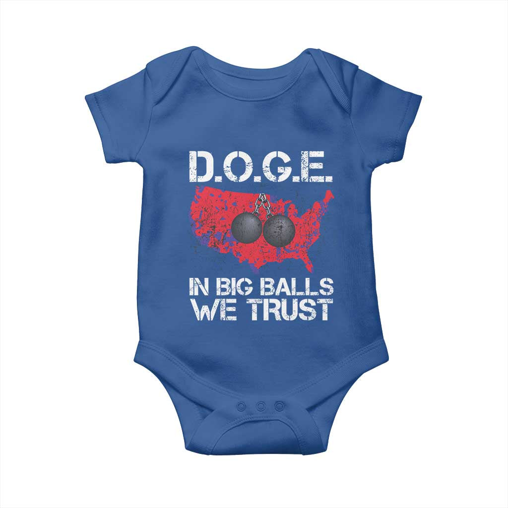 DOGE In Big Balls We Trust 2025 Baby Onesie Vintage American Map