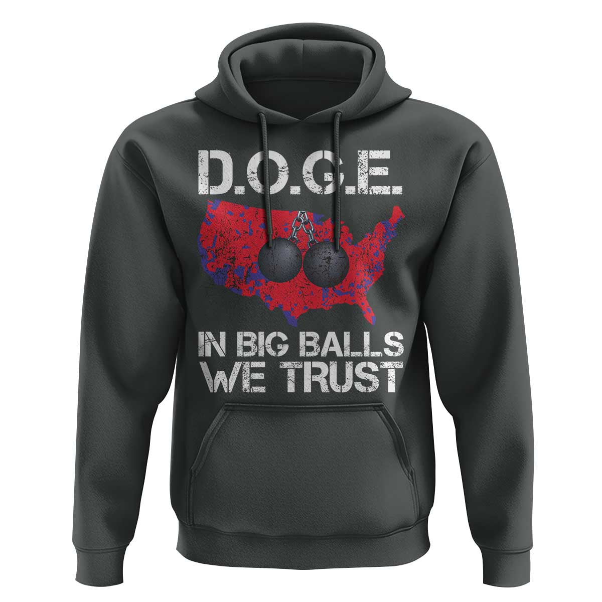 DOGE In Big Balls We Trust 2025 Hoodie Vintage American Map